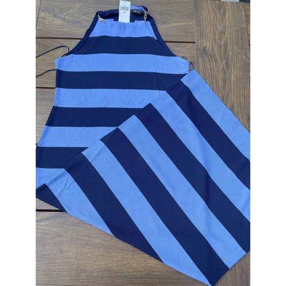 Ralph Lauren Striped Sleeveless Halter Dress Blue Navy $225 - Picture 7 of 12